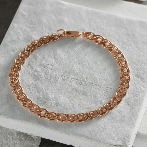 Браслет из красного золота, плетение «Нонна»